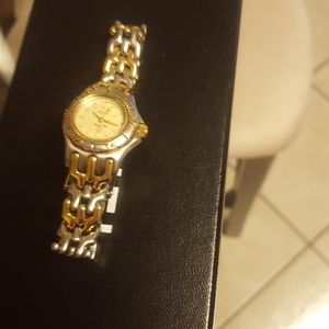 Bulova silver and gold watch